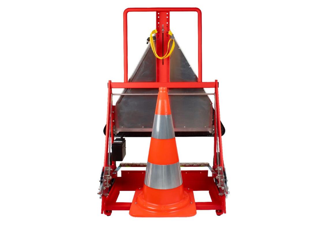 Emergency beaconing cart with reel support and standardized forks